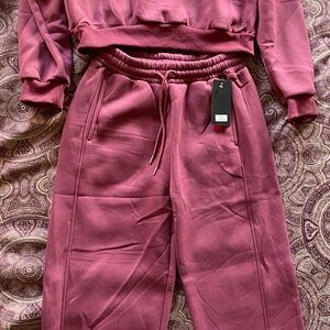 Women's Fleece set Pants in Dusty Rose - Casual Comfort